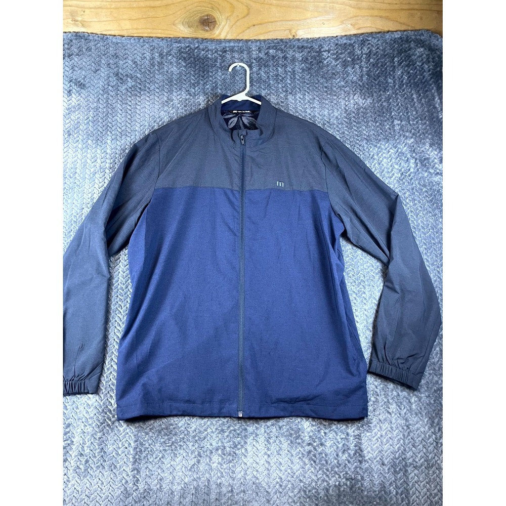 Travis Mathew Future Primitive Golf Jacket Mens XL Blue Logo Full Zip Athleisure